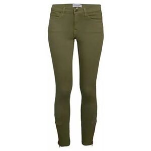 Etienne Marcel Zip-Cuff Army Green Skinny Jeans